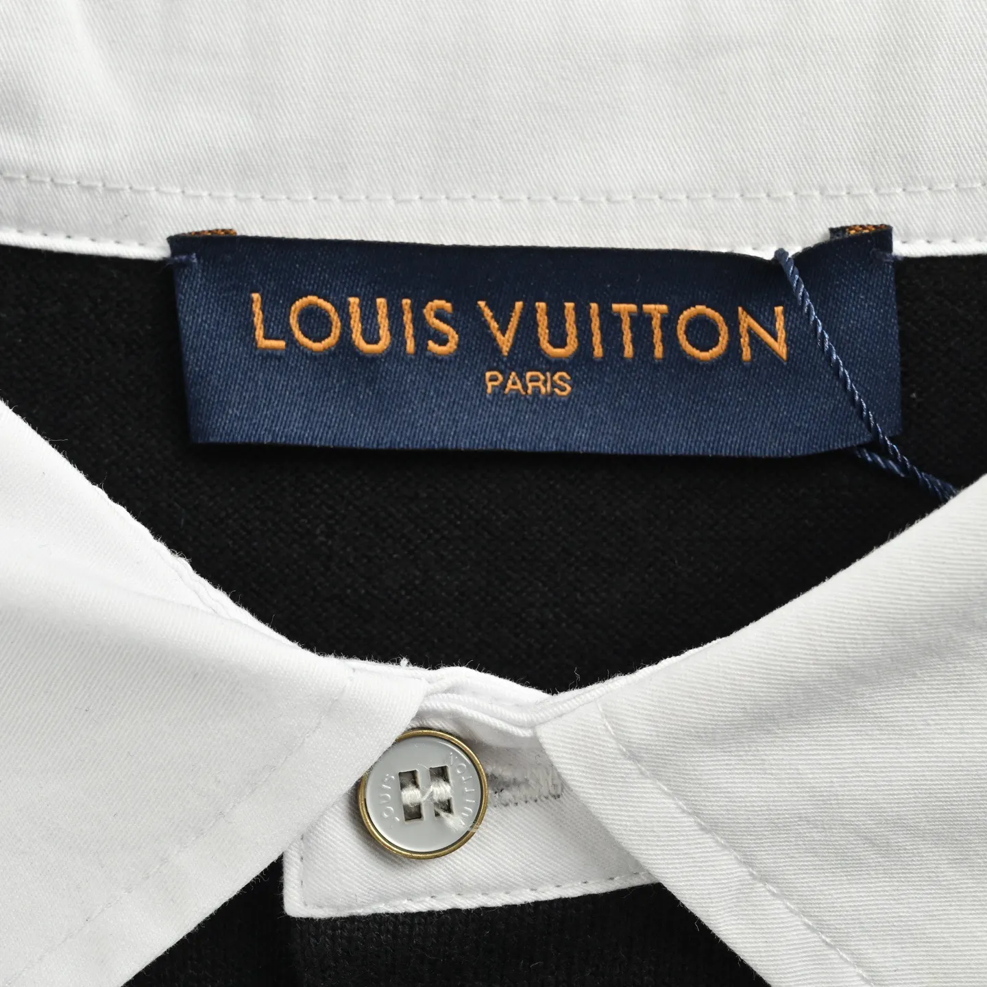 Louis Vuitton/Louis Vuitton 25ss gradient old flower jacquard color block knitted Polo short sleeves